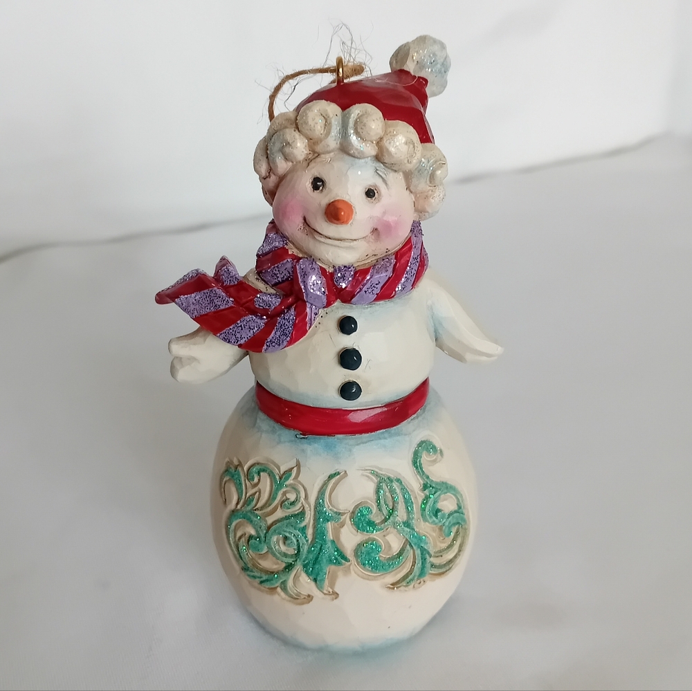Jim Shore Snowman Ornament with Red Hat and Scarf